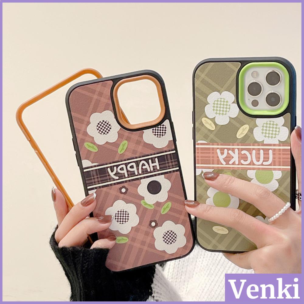 For iPhone 13 Pro Max iPhone Case Silicone Soft Case Luxury Leather Case Three-in-one Removable Acrylic Frame Protection Camera Shockproof Green Brown Flowers Retro Style For iPhone 13 Pro Max iPhone 12 Pro Max iPhone 11 Pro Max iPhone 7 Plus XR XS Max