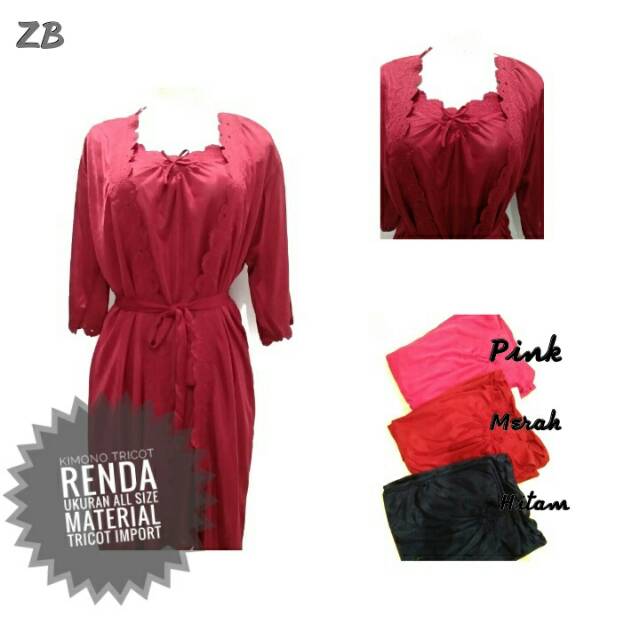 [REESTOCK BANYAK]SET KIMONO 2 IN 1 TRICOT IMPORT/KIMONO/LINGERY/BAJU TIDUR TRICOT/BAJU TIDUR SEXY