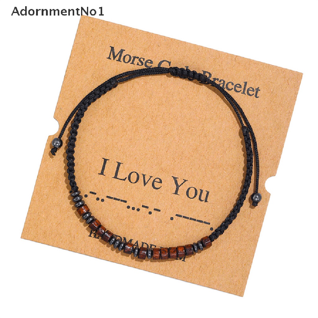 (AdornmentNo1) Gelang Tangan Adjustable Motif Kode Morse Untuk Perhiasan Wanita