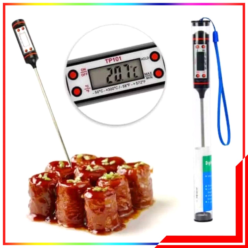 Digital Food Thermometer For Kitchen Cooking BBQ / Termometer Pengukur Suhu Masakan Makanan Daging Air / Termometer Makanan Digital
