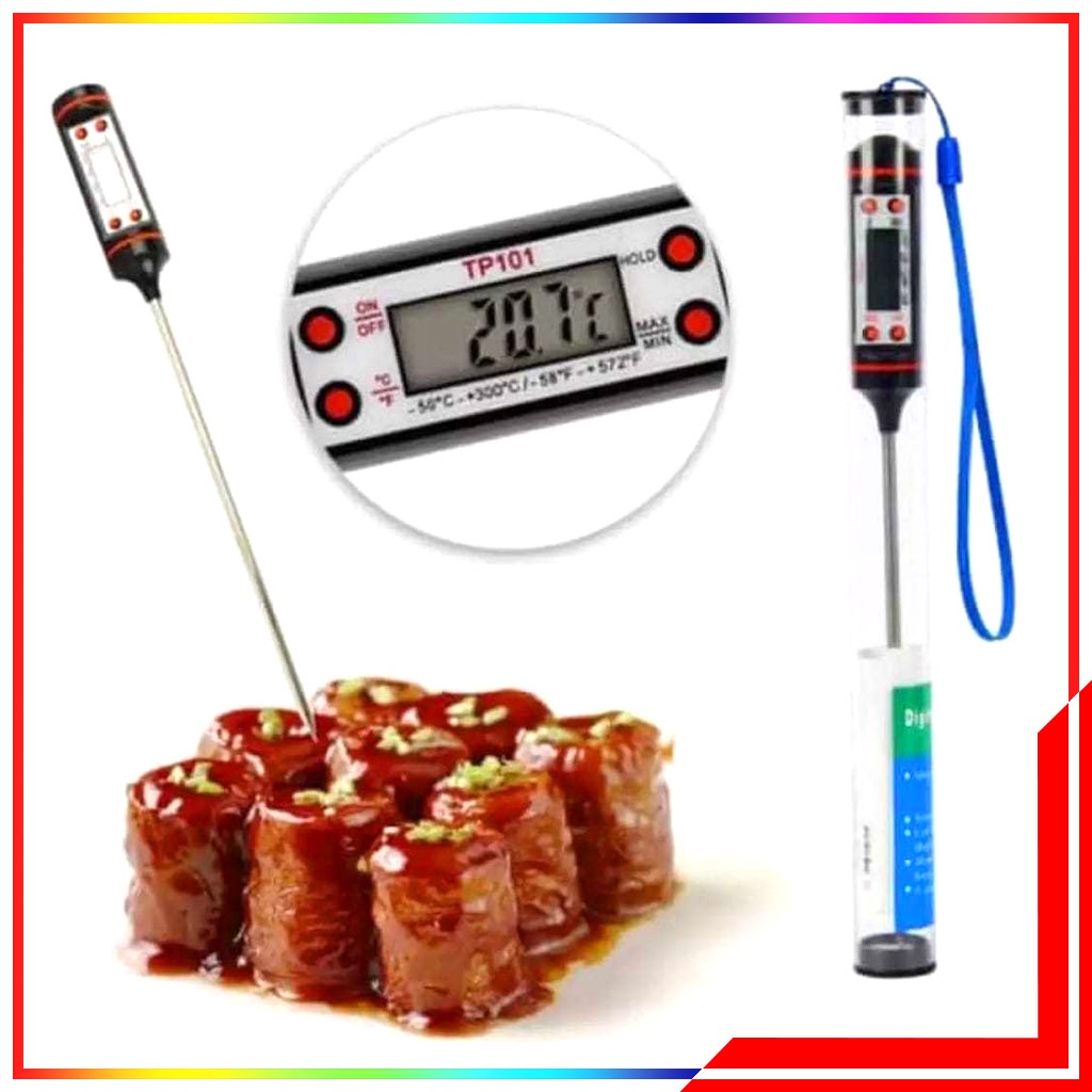 Termometer Makanan Digital / Termometer Pengukur Suhu Masakan Makanan Daging Air / Digital Food Thermometer For Kitchen Cooking BBQ