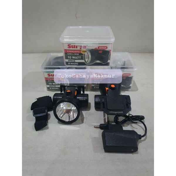 HeadLamp / Senter Kepala Rechargable 10w 10watt SYH L105B Surya Bima