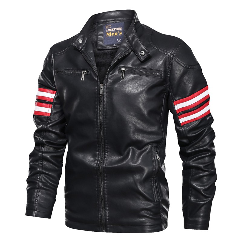 jaket pria semi kulit jaket motor touring kulit sintetis jaket musim dingin