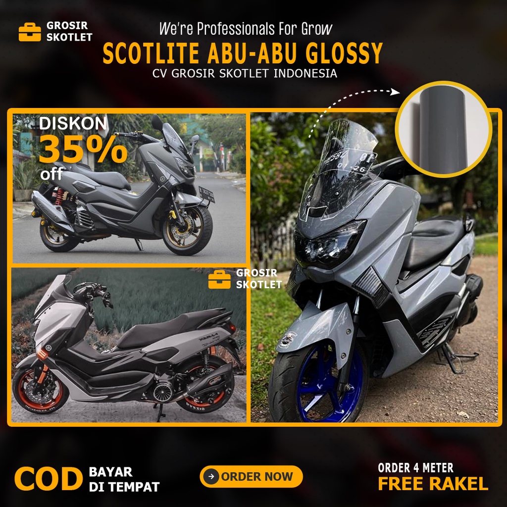 ALL NEW FLASH SALE Stiker skotlet motor beat scoopy nmax abu merk profix scotlite motor jenis glossy