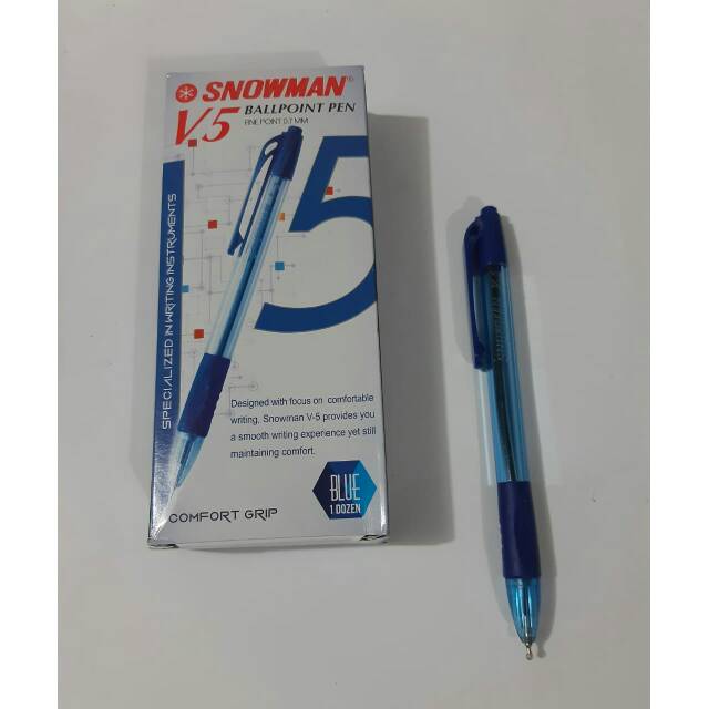 

Pulpen / Ballpoint / Pena Snowman V5 Biru 0.7 mm Satuan