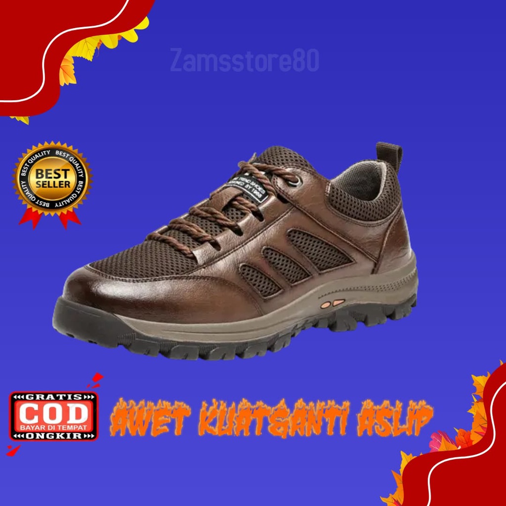Sepatu Gunung Hiking Pria Cowok Sneakers Olahraga Outdoor Adventure Shoes Import ELBIO80 Kuat