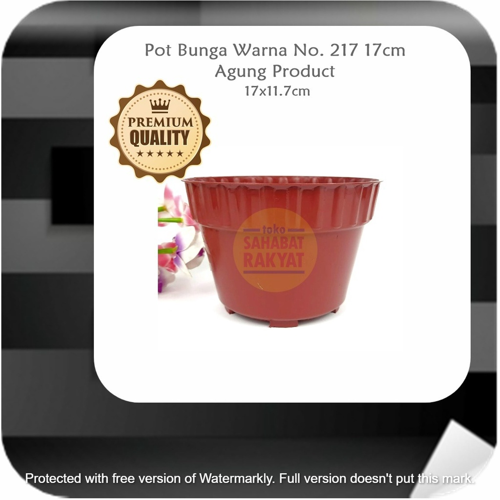 RML764W CMR-Pot Bunga No.217 Warna Bulat Agung Product 17 cm