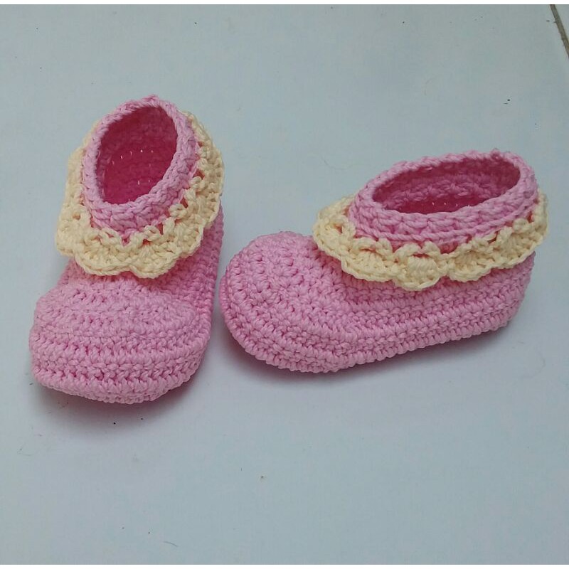 sepatu bayi cewek rajut custom model renda terbaru murah sepatu bayi perempuan kekinian