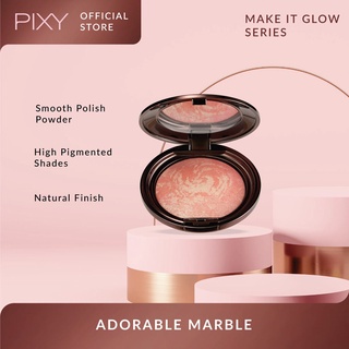 Ningrum Kosmetik Kecantikan Wajah Pixy Make It Glow Adorable Marble | Highlighter | Blush On Shimmer Perona Pipi Pixy - 8034