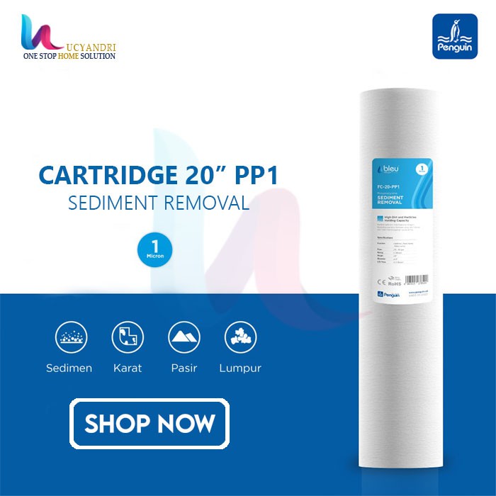 Cartridge Refill Filter Air Penguin 20 PP Sediment Saringan Padat