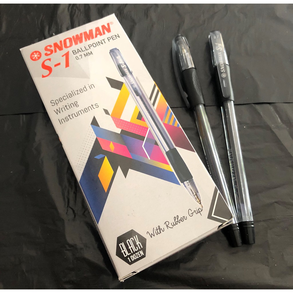 

[1 PCS] Pulpen Ballpoint SNOWMAN S1 S-1 Semi-Gel Pen 0.7mm