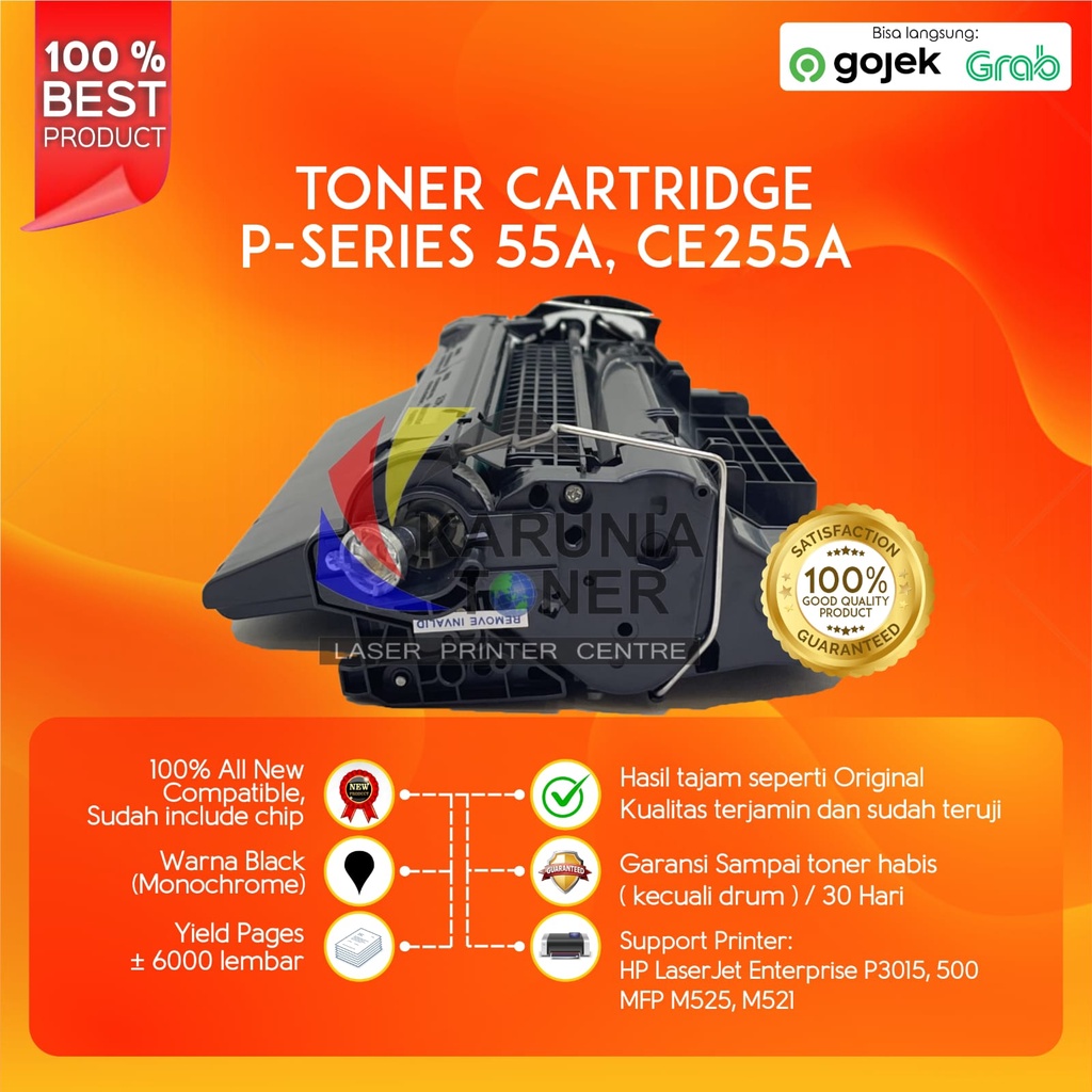 Toner Cartridge P SERIES 55A CE255A LaserJet P3010 P3015 MFP M525dn NEW