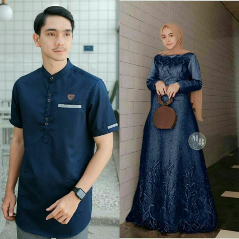 BAJU COUPLE GAMIS BROKAT BUSUI AURA GOWN GAUN PESTA JUMBO L XL XXL