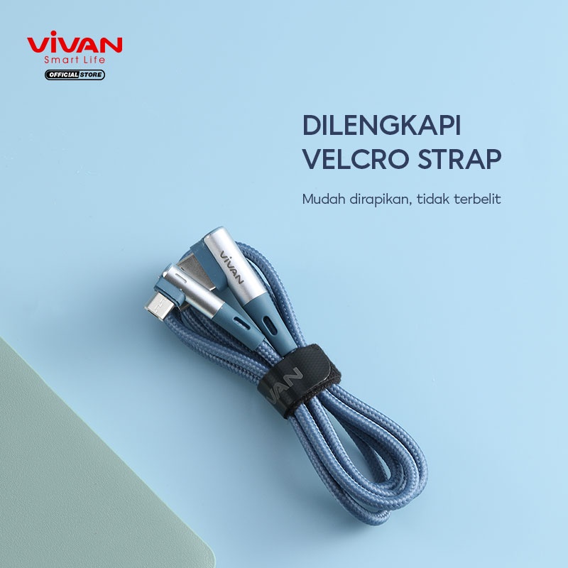 VIVAN BWM100S Kabel Data Micro USB Fast Charging Gaming Cable 2.4A 1M - Garansi Resmi 1 Tahun