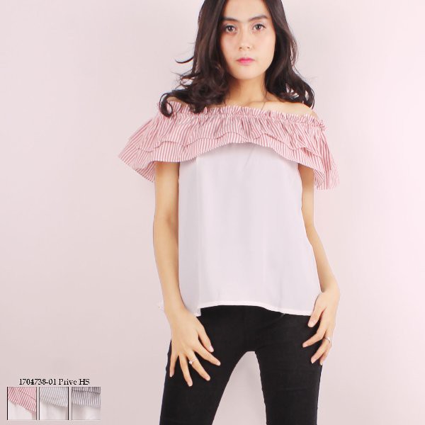 Promo Blouse Model Sabrina garis