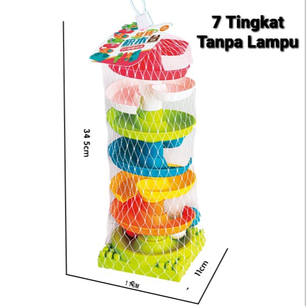 Tma / Mainan Edukasi Anak Seluncuran Jalur Bola Rail Mutar Berlampu dan Musik