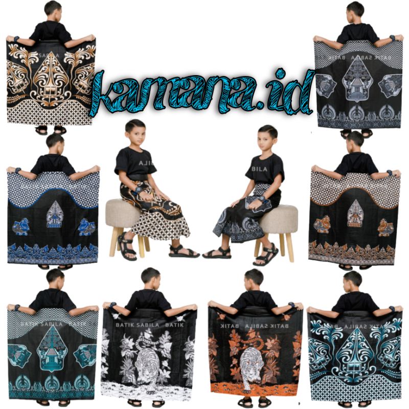 Sarung Batik Anak Motif Wayang Macan | Sarung Anak Santri | Sarung Batik Gunungan | Sarung Batik | S