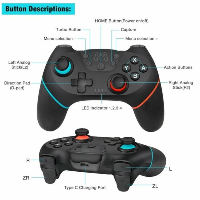 Pro Controller Wireless Bluetooth Nintendo Switch NS