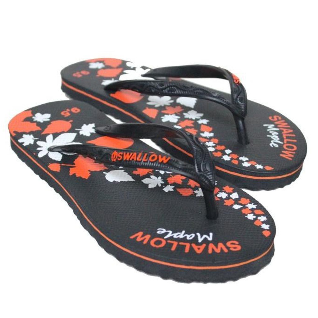 SANDAL JEPIT SWALLOW BLACK PEARL & MAPLE-MAPLE/ORANGE( 9,5 )