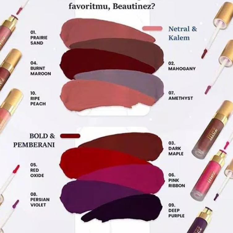 vrz42 INEZ Lip Suede original 100% / Lip Cream inez original 100% exp 2023 2024/ lipstik matte inez 