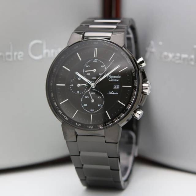 JAM TANGAN PRIA ALEXANDRE CHRISTIE AC 6462 FULL BLACK ORIGINAL GARANSI RESMI 1 TAHUN mp