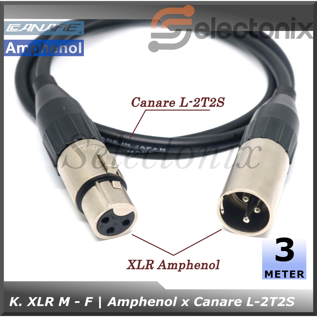 Kabel Mic XLR Male - Female | Amphenol x Canare [3m]