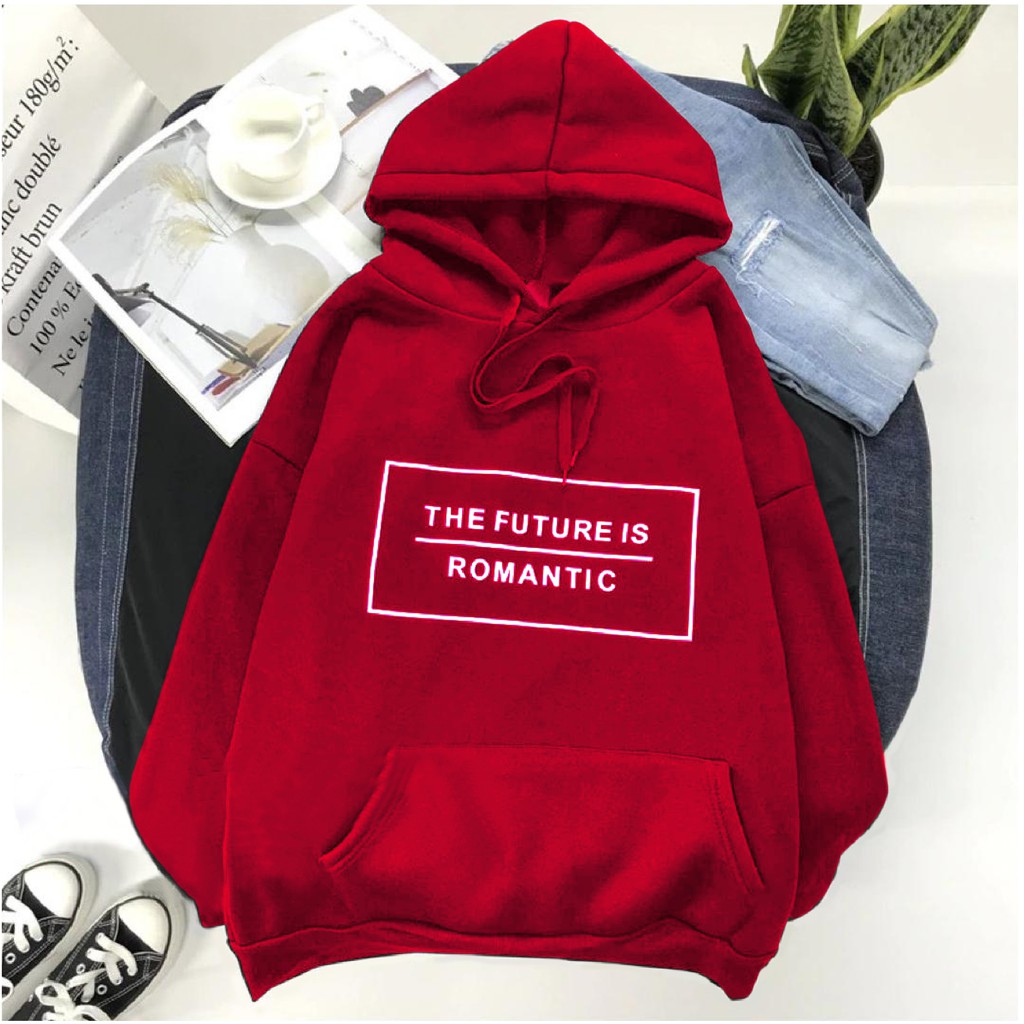 FenishaStore Sweater Hoodie Jumper Wanita The Future is Romantic