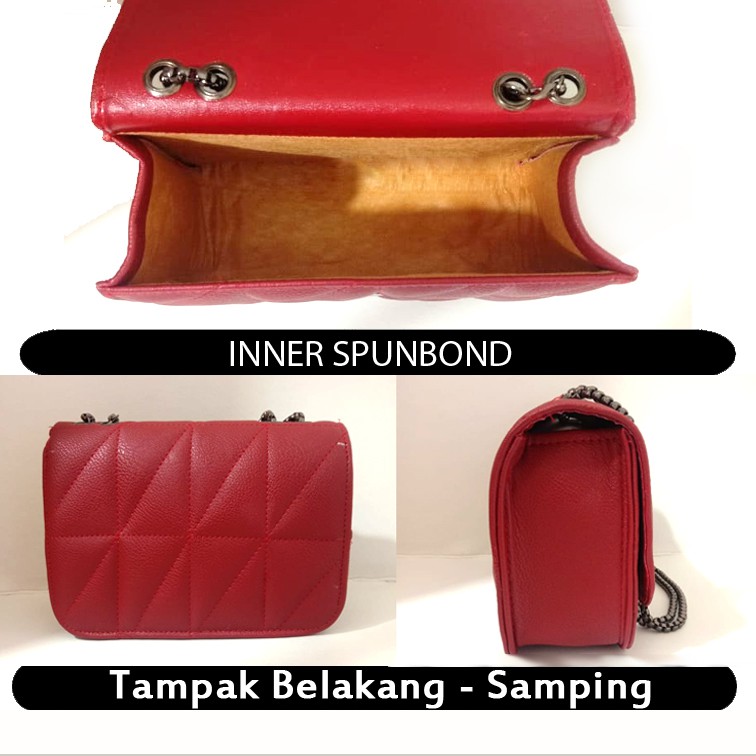 Tas wanita selempang slingbag cewek tali rantai shoulder bag Mini slempang polos