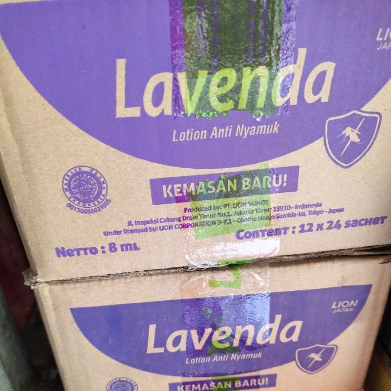 LAVENDA LOTION ANTI NYAMUK12*24 SAC. SATU DUS