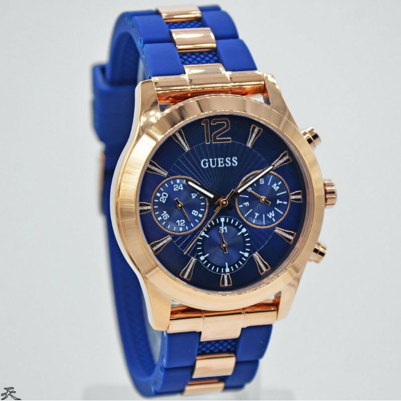 Jam Tangan Wanita Guess W1294L2 Rubber Karet Original Murah