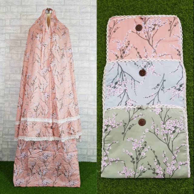 Mukena katun Jepang ORI Renda Susun