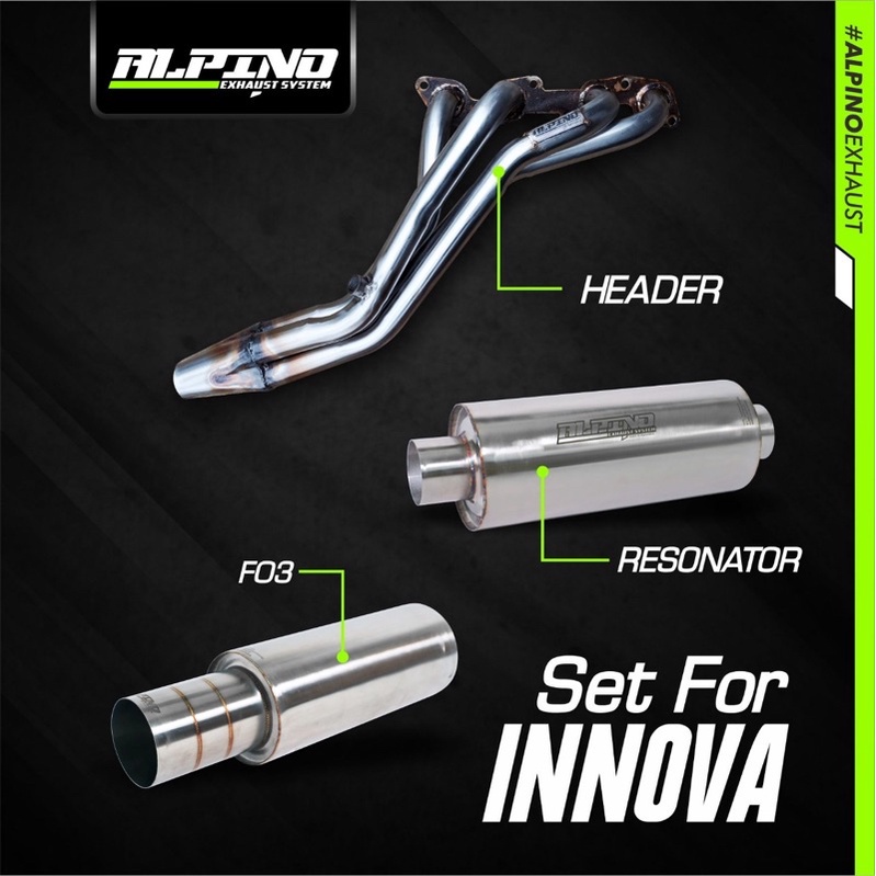 PAKET FULL SYSTEM ALPINO EXHAUST FOR TOYOTA KIJANG INNOVA