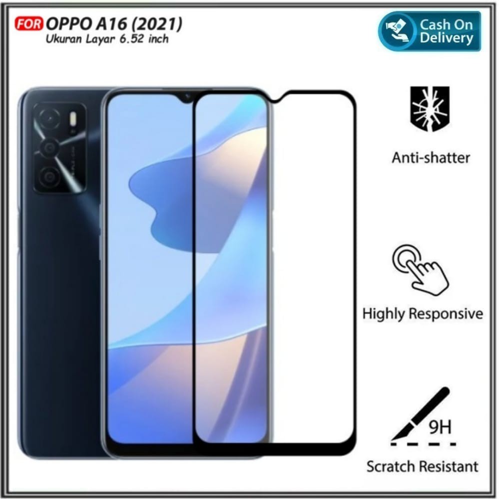 Tempered Glass Oppo A16 2021 Screen Guard Anti Gores kaca DI ROMAN ACC