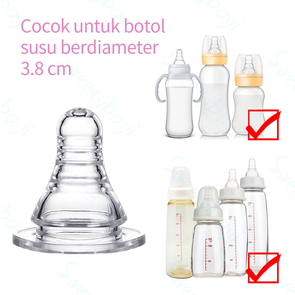 Sweetybayi Dot bayi slim neck Empeng nipple bayi silikon  BPA free