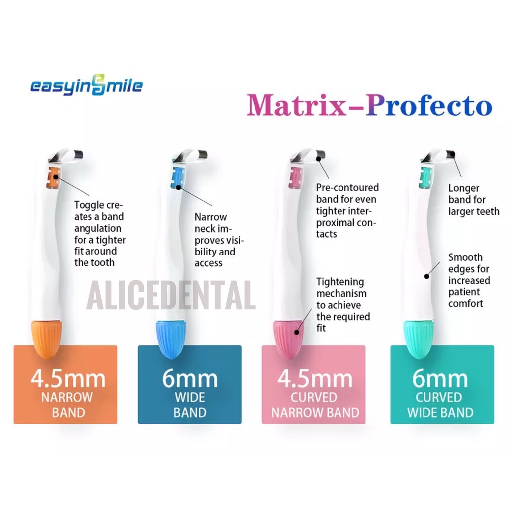 Dental matrix profect pro-matrix curve pro matrix promatrix contoured matriks band metal logam gigi universal disposable