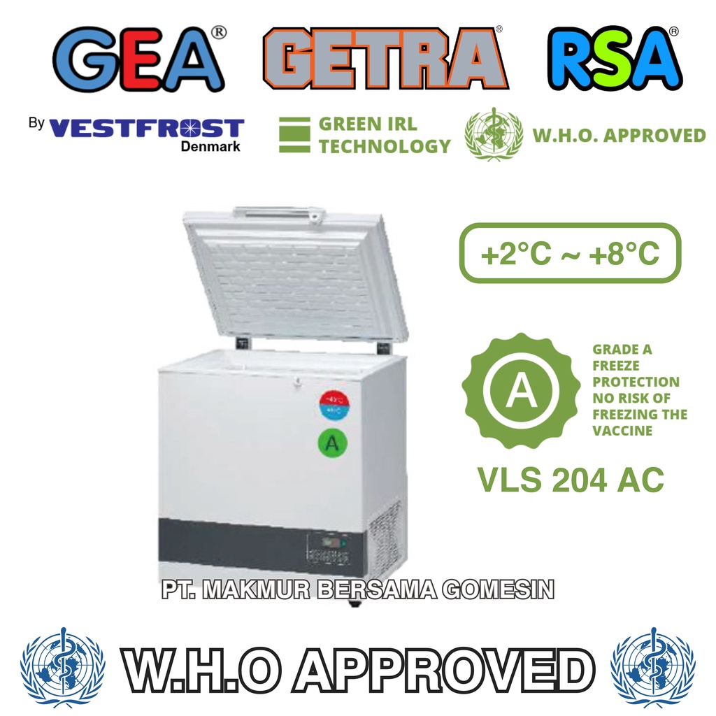 GEA VLS-204A-AC KULKAS PENYIMPANAN MEDICAL / ICELINED REFRIGERATOR VACCINE COOLER