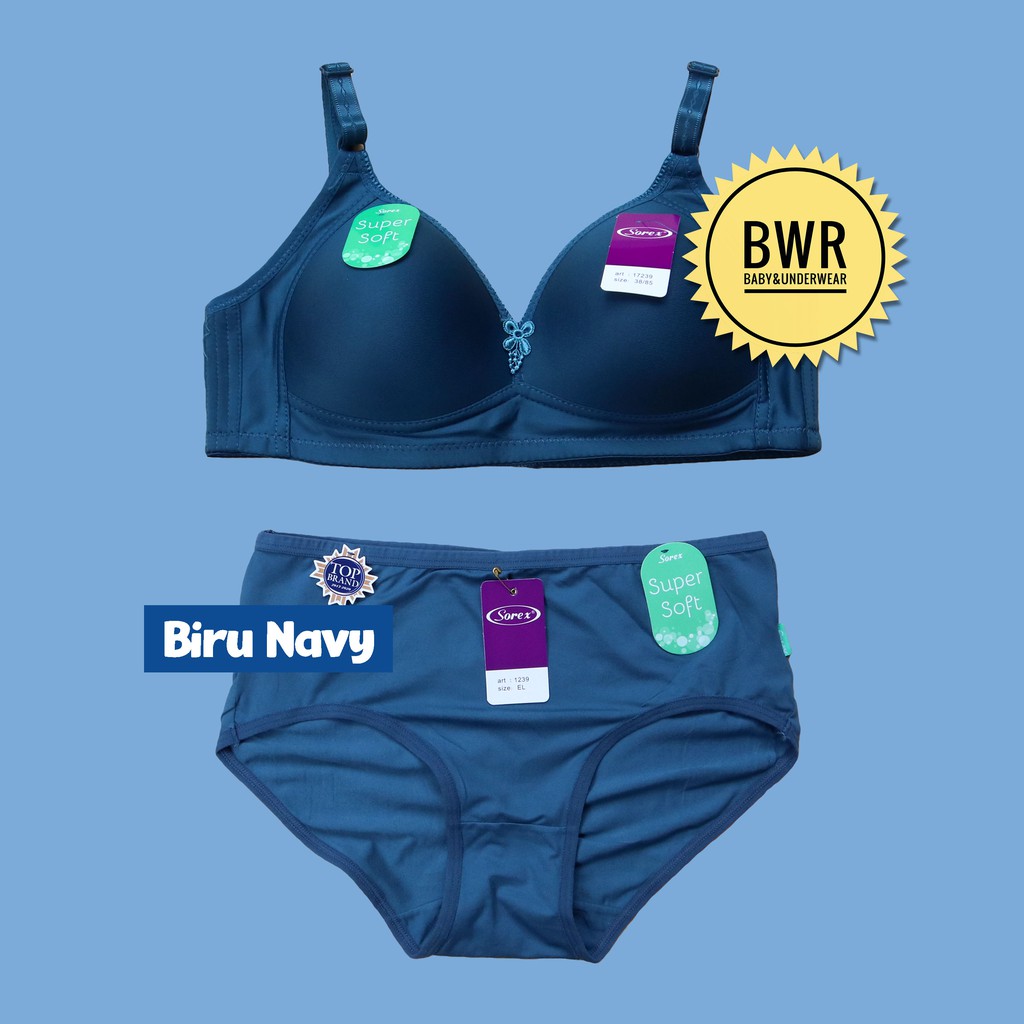 Bra Set Sorex 17239 + CD 1239 | Setelan Pakaian Dalam Sorex Casual Pilih Warna - Bwr IX