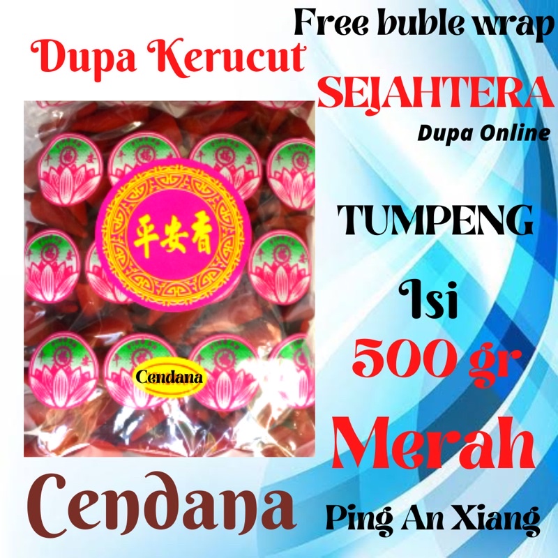 Dupa Tumpeng Ping An Xiang Wangi “Cendana” Pouch 500gr Merah