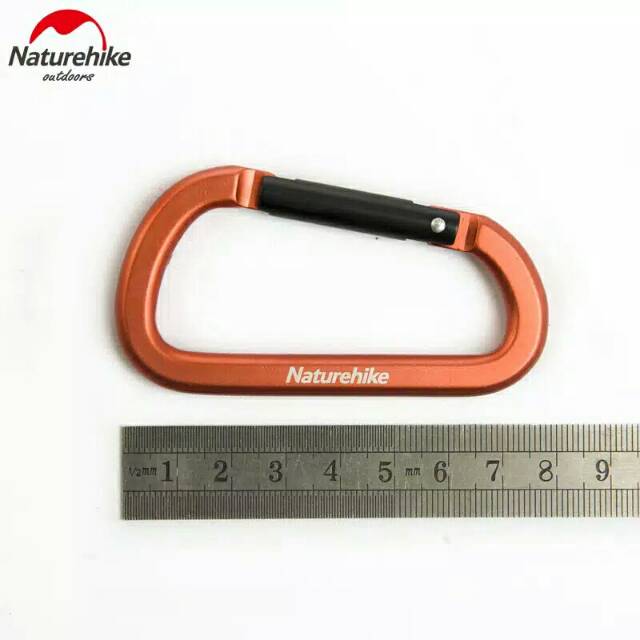 Carabiner Naturehike NH15A001-H type D flat quickdraw 8cm hook clip