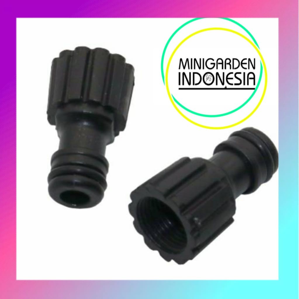 KONEKTOR POMPA DC 12V HITAM 18MM soket quick realease connector male to female selang irigasi taman