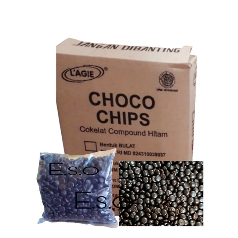 

Choco chips L'agie 100gr / coklat chip compound hitam