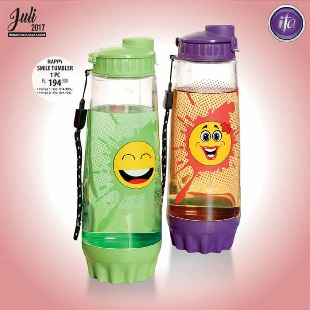 Botol minum ifa cookware Happy smile tumbler 850ml