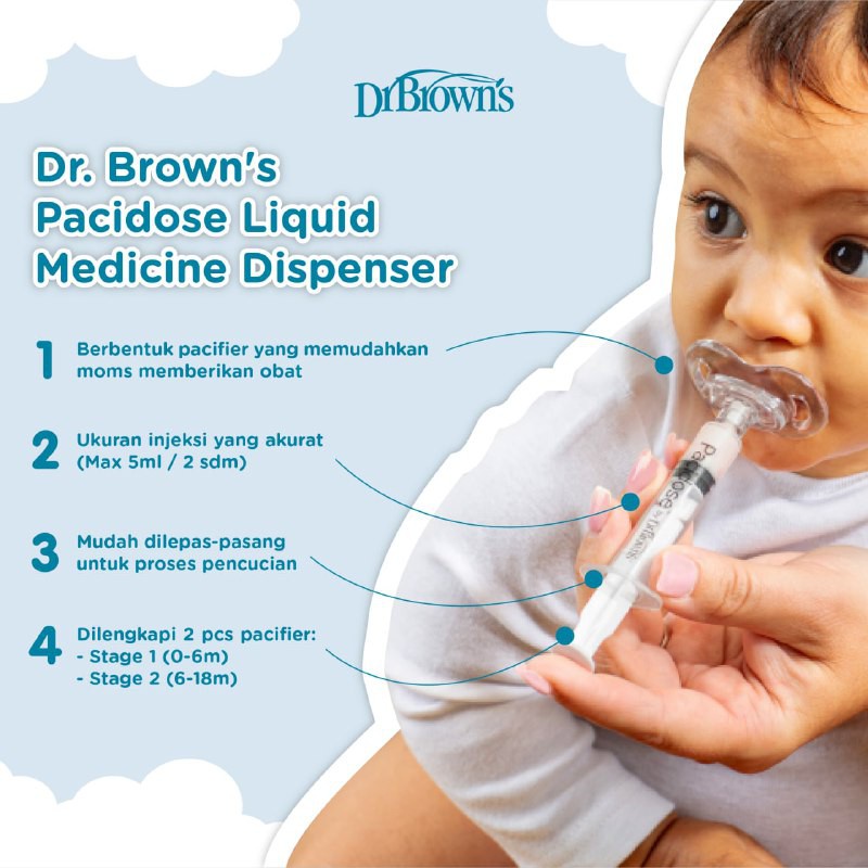 Dr. Brown's Pacidose Liquid Medicine Dispenser, Combo Pack - Stage 1 &amp; Stage 2 / Pipet Obat Bayi