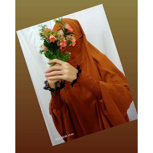 set FK lengan smoke renda + rok