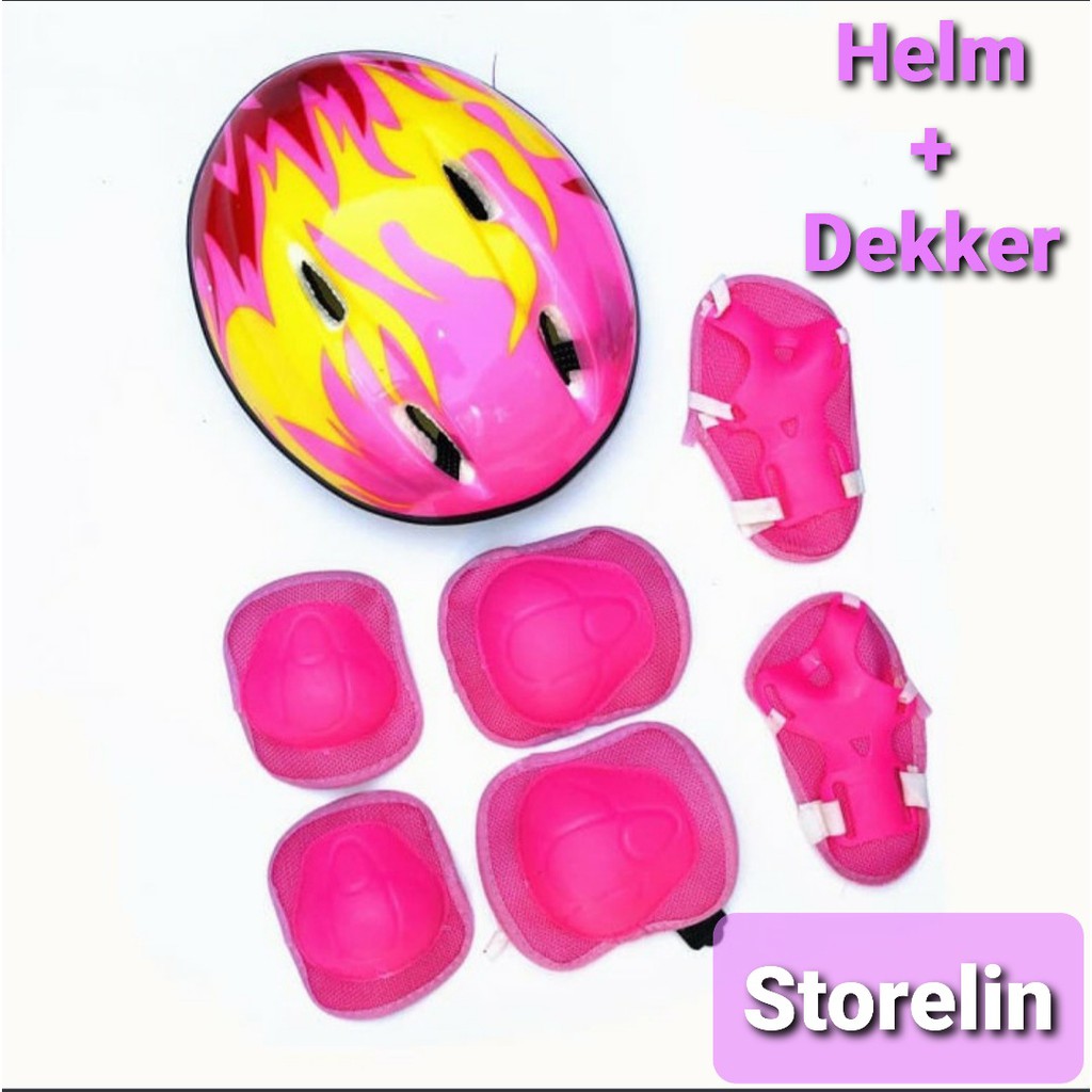 Helm Dekker Sepatu Roda Set Helm Sepaturoda Anak Anak Set Helm