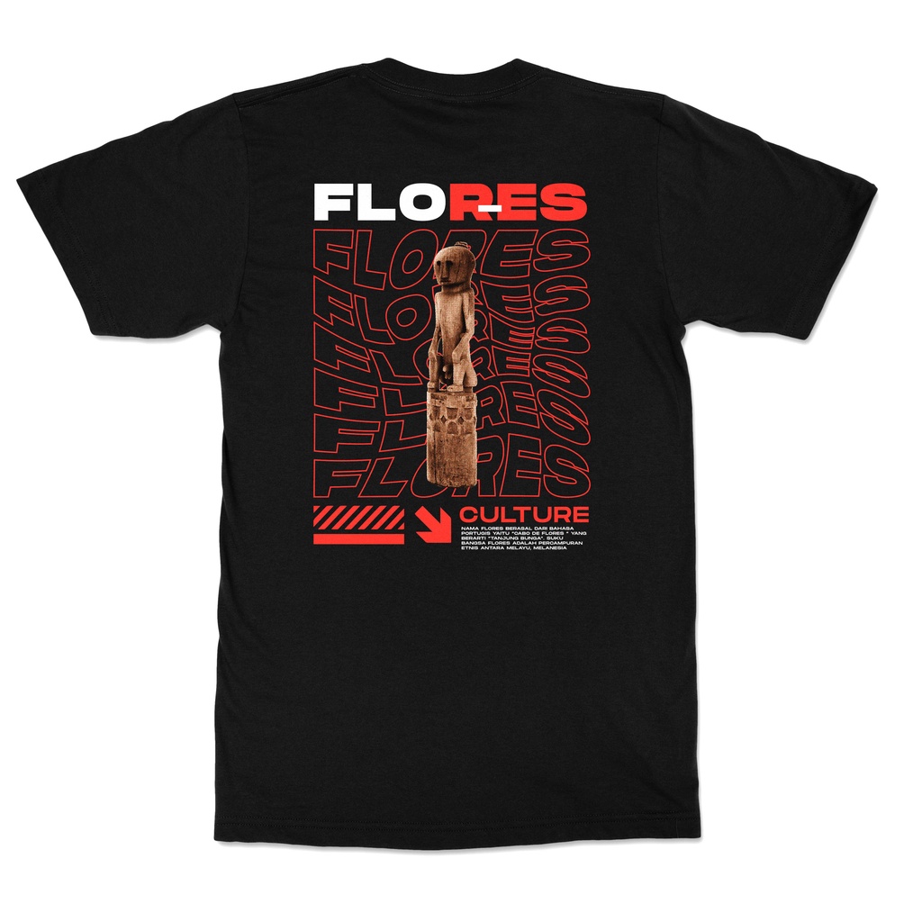 Kaos Flores Authentic Culture Hitam