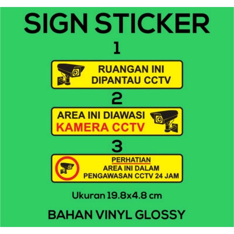 

Promo Sticker Stiker CCTV Label Kamera ukuran Bahan Vinyl Anti Air AREA INI PENGAWASAN ANTI MALING