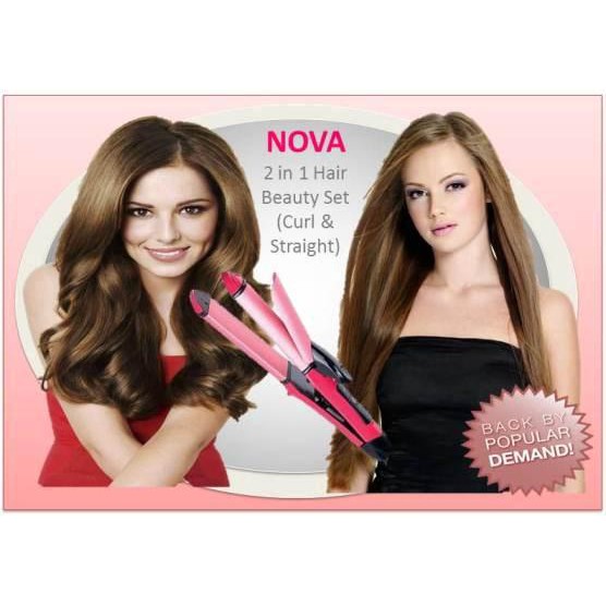 Catokan Nova 2 In 1 Keriting Dan Lurus | Hair Curler &amp; Strightener Nhc 1818-Sc