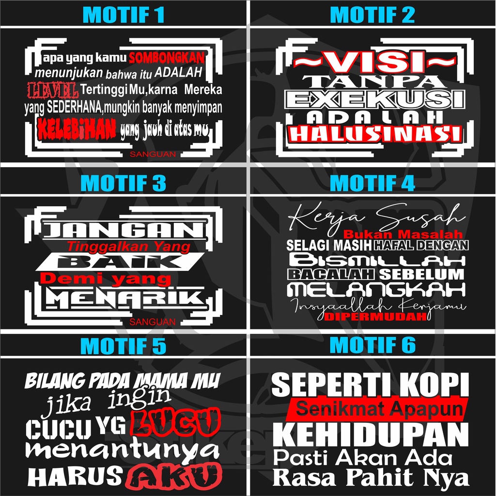 STIKER CATING KACA/STIKER KATA KATA/SC.045/STIKER CATING MOBIL/KATA KATA LUCU/STIKER CUSTOME/CUTTING