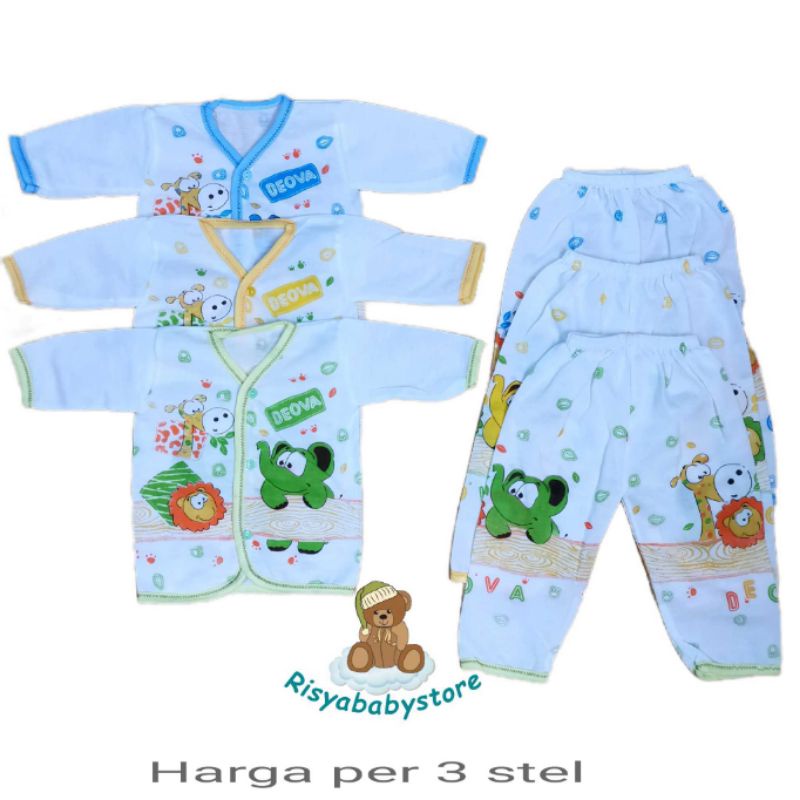 3 stel baju bayi lengan panjang / Baju bayi setelan murah